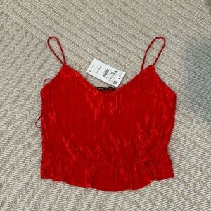 Zara red crop tank top